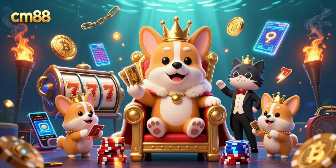 Spin the slots and win big at cm88 with vibrant characters in a dynamic casino scene.