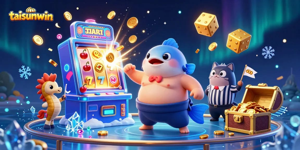 Spin with excitement at taisunwin's vibrant gaming scene, featuring a lively underwater casino.