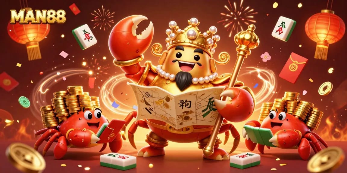 Join MAN88 and experience thrilling gaming moments with our golden crab emperor and treasure map!