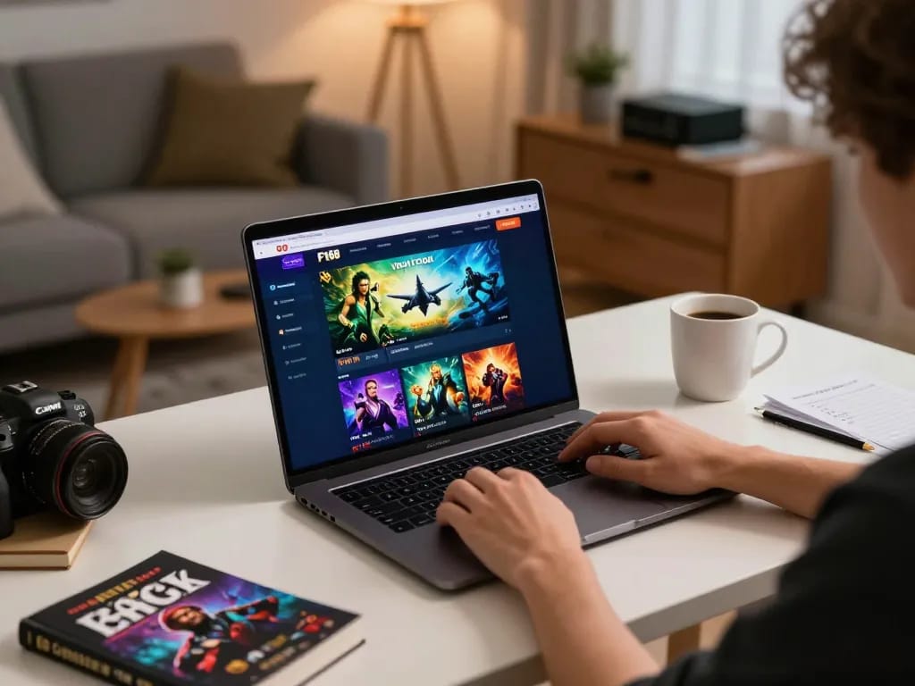 Engaging scene at trang chủ F168 showcasing an online gaming setup with a person betting