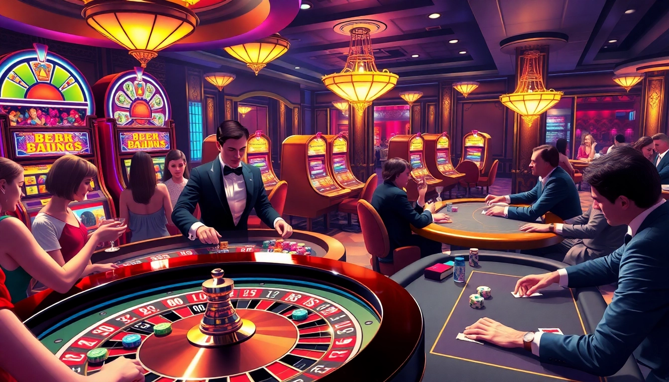Win big while playing at https://du88.bike/ in a luxurious casino atmosphere featuring roulette and poker action.
