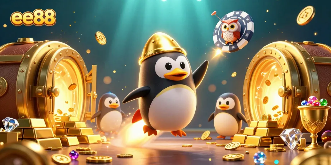Experience ee88's vibrant casino-themed adventure as golden treasures and games abound.