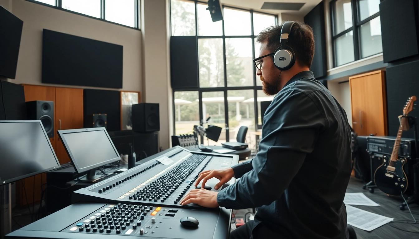 Crafting high-quality online audio mastering in a professional music studio.
