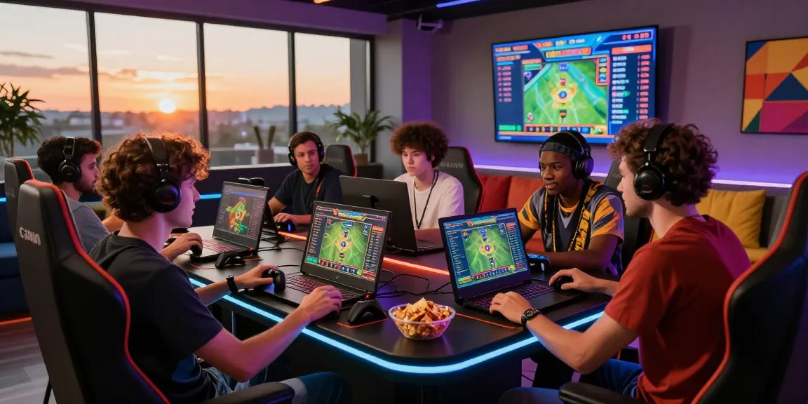 The vibrant gaming environment showcasing gamers playing together, emphasizing the rokok88 link login for an engaging online casino experience.