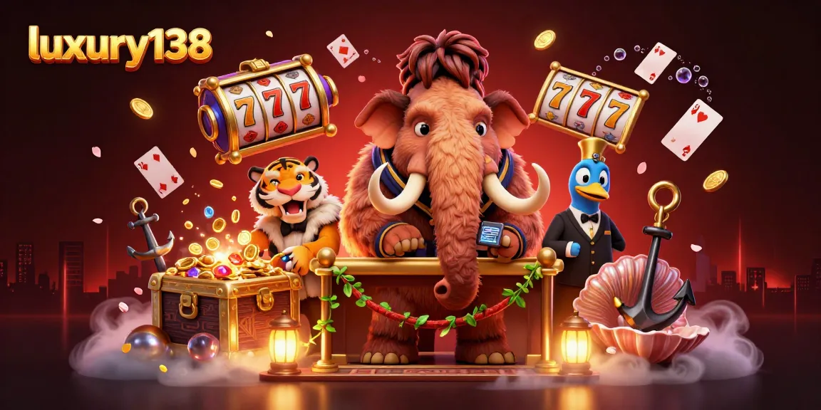 Join luxury138's thrilling slots with the saber-tooth tiger VIP amidst glowing treasure!