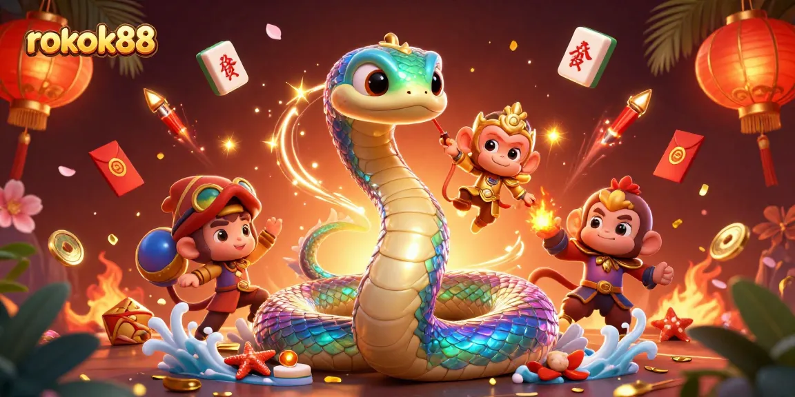 Play the exciting rokok88 slots with vibrant characters and lively casino elements