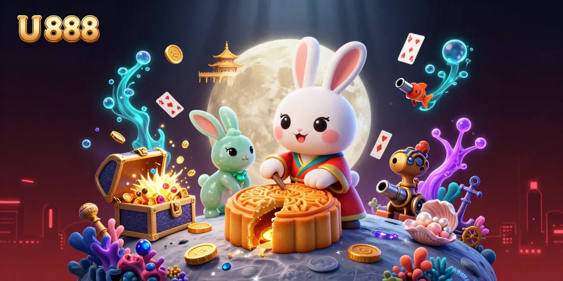 Experience thrilling gaming with U 888's vibrant scene blending casino elements and folklore.