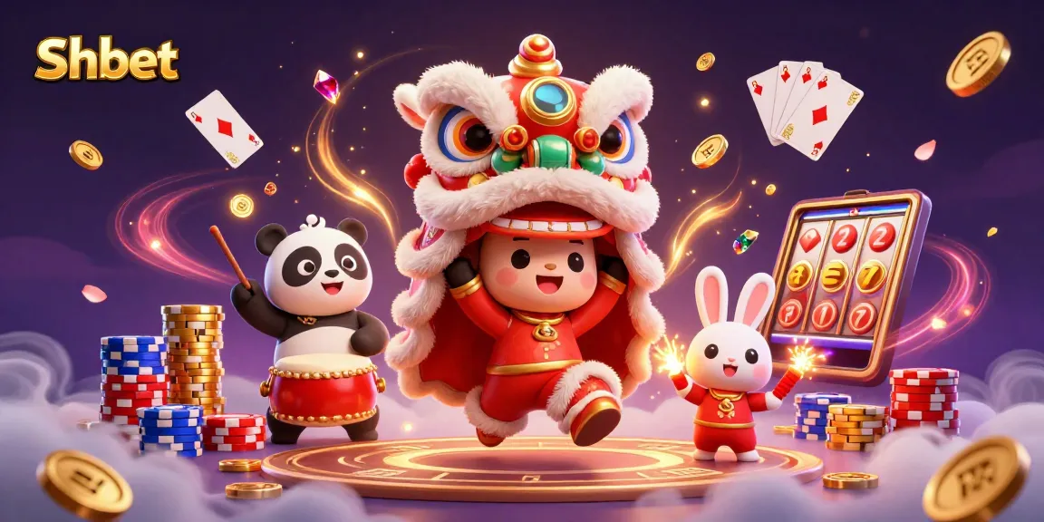 Experience winning at Shbet with vibrant lion dance and dynamic casino elements.
