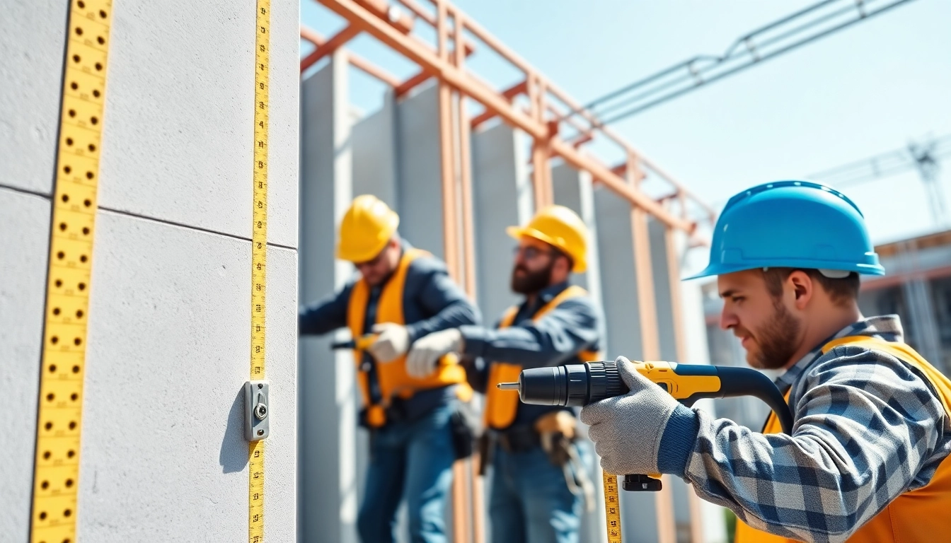 Installazione di tasselli per gasbeton con professionisti al lavoro.