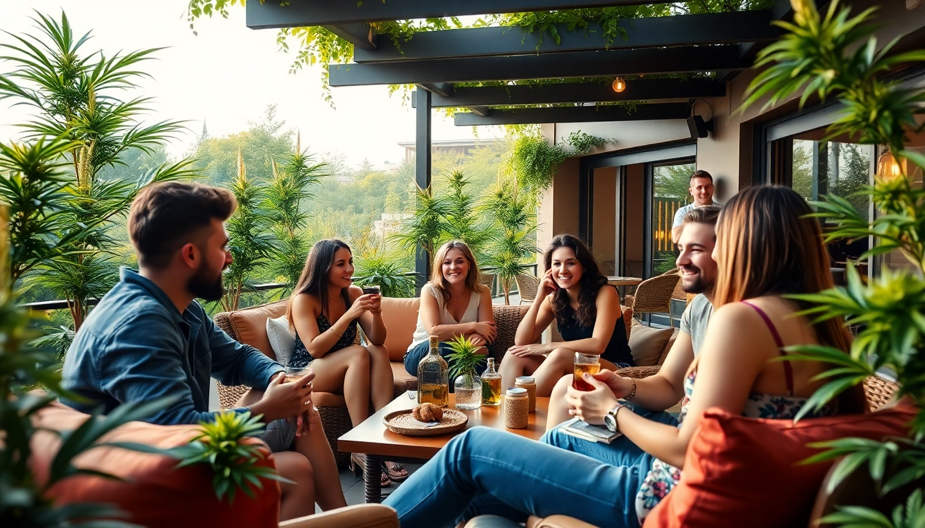 Cannabis Club Lloret De Mar scene with members enjoying a vibrant social atmosphere.