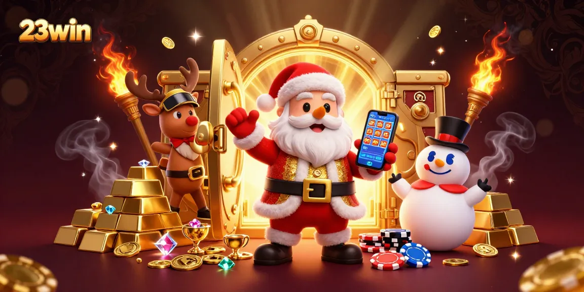 Experience thrilling slots as 23win delivers a vibrant casino adventure with Santa and friends.