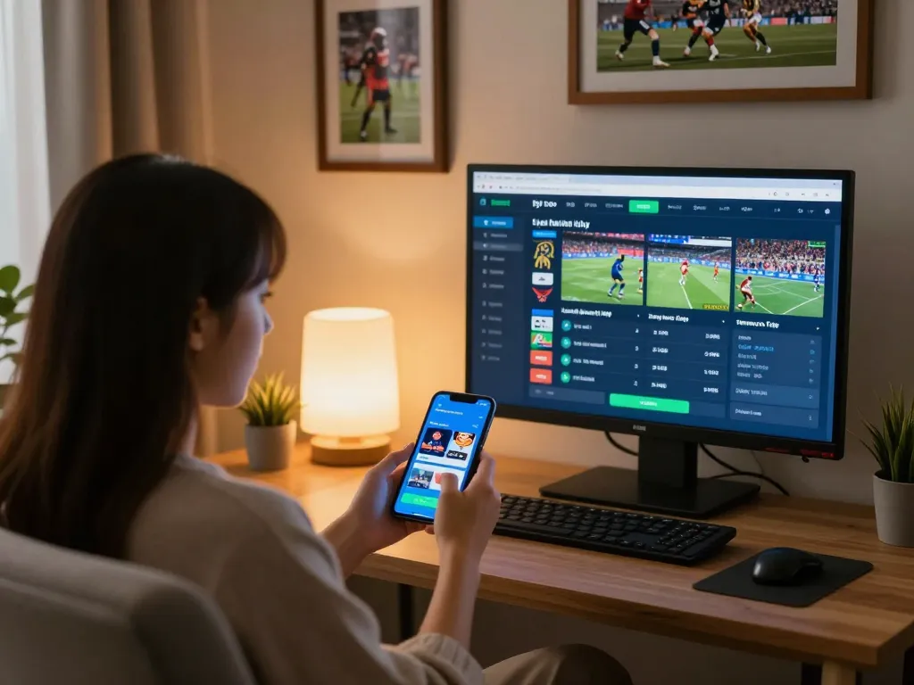 Tỷ lệ kèo nhà cái hôm nay displayed on a smartphone as a user engages in online sports betting.