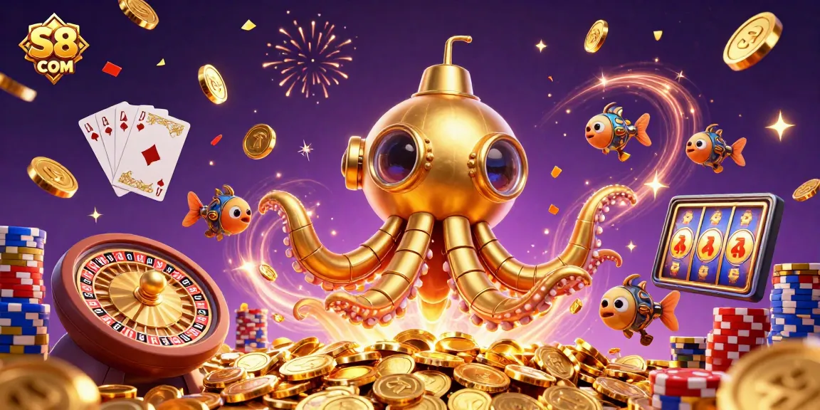 Experience the thrilling S8 COM gaming adventure with festive elements and vibrant characters.